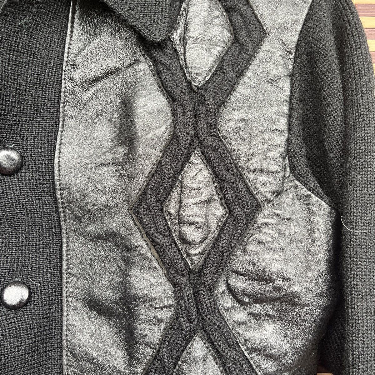 Vintage - Knitwear Leather Sweater Jacket Japan - 6
