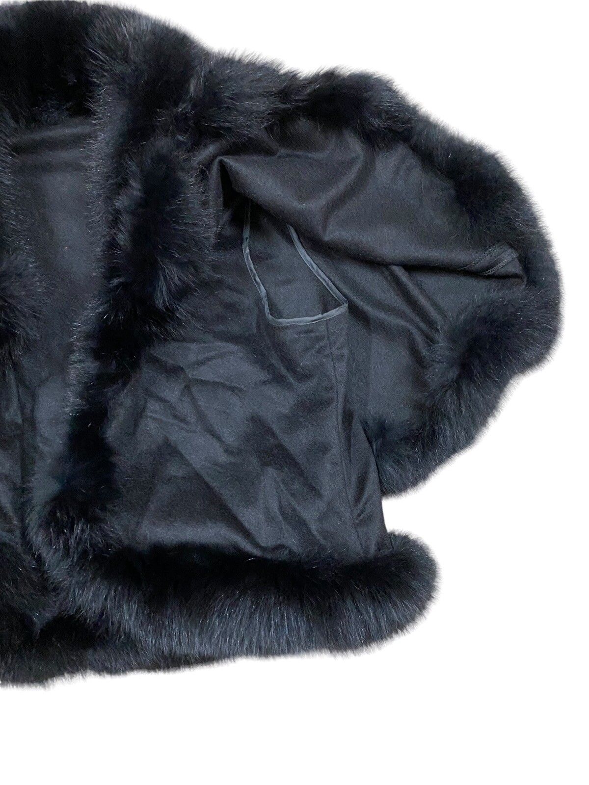 Vintage - Vtg🔥I’Hiver Cape With Fur Trim Black - 11