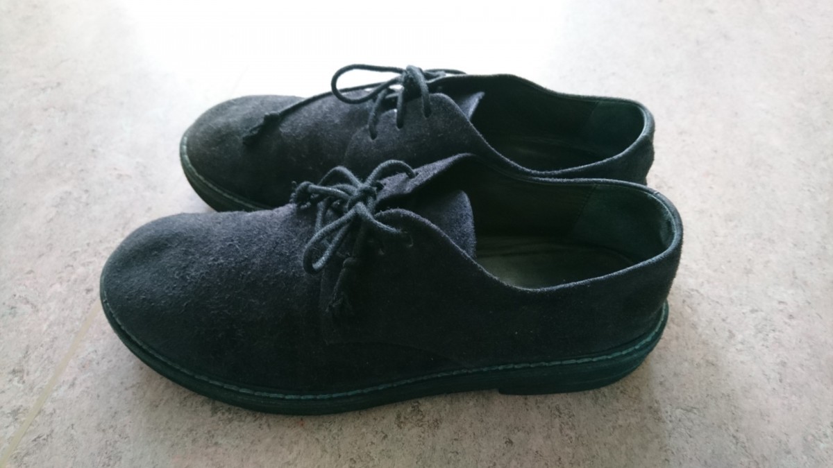 Navy Blue Suede Creepers Plattform Leather Shoes - 1
