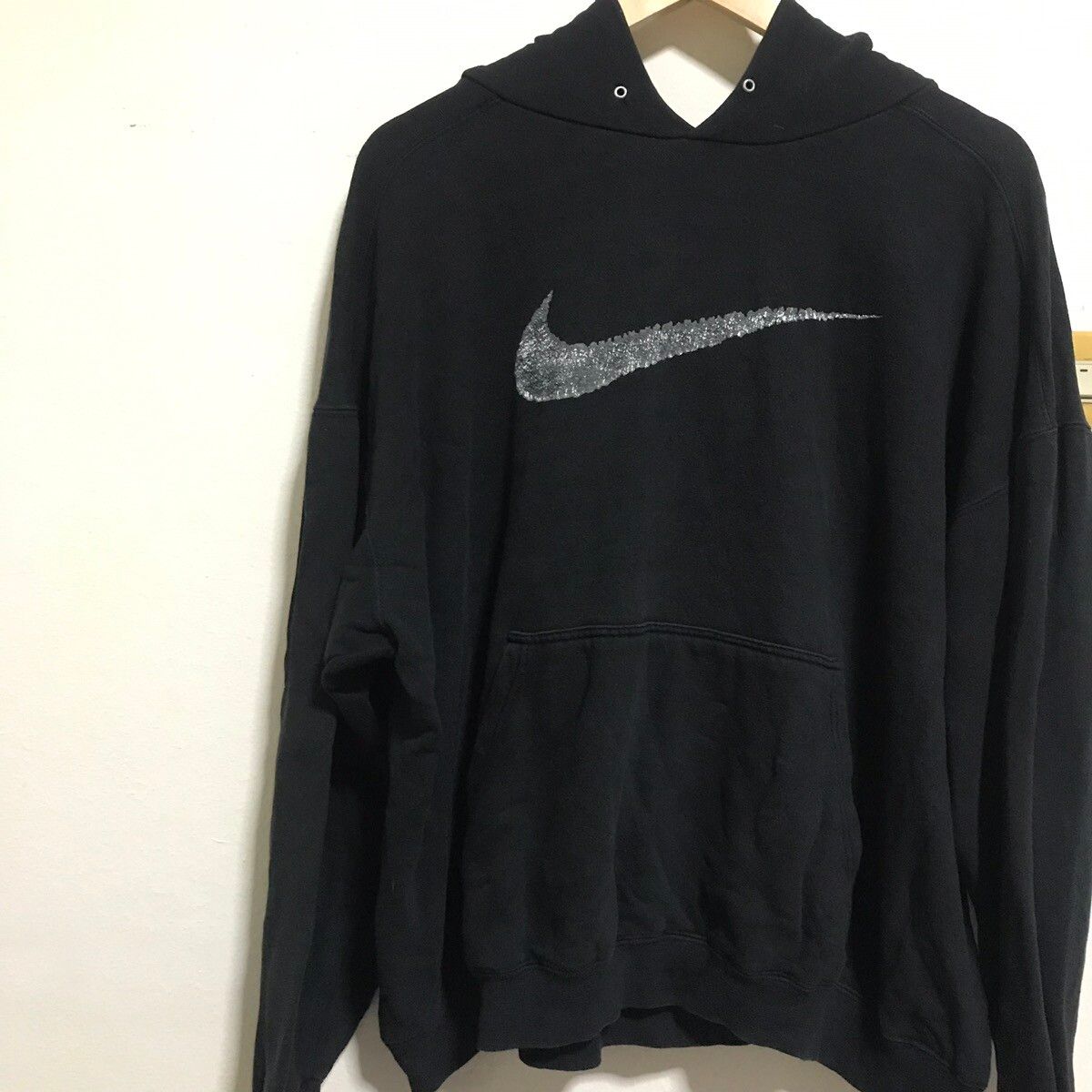 Vintage Nike swoosh logo hoodie sweatshirt Size L/3XL - 1
