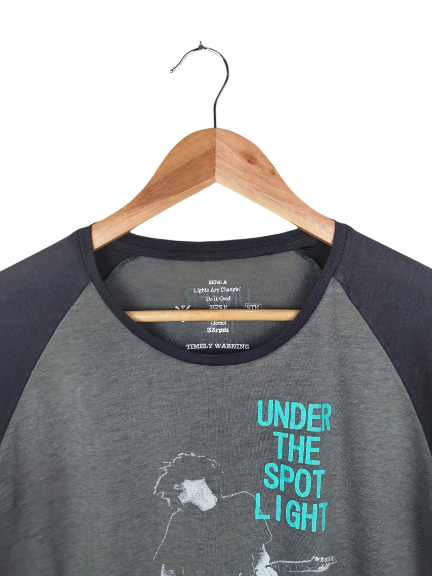 Japanese Brand - Timely Warning Under the Spot Light Reglan Three Quarter Shirt - 2