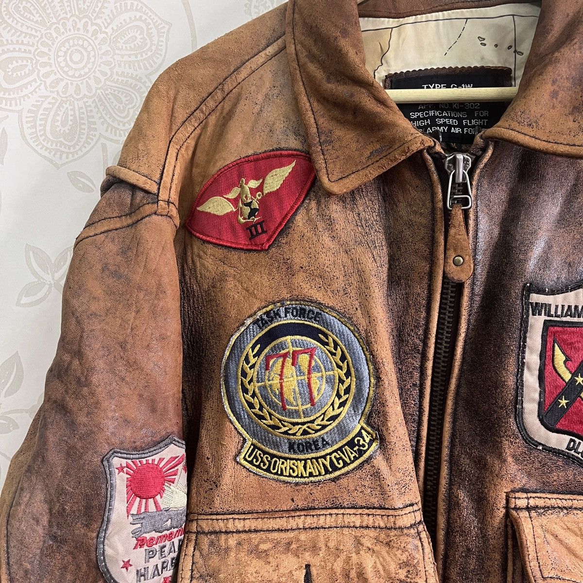 Vintage Avirex Type G-1W Flyers Leather Jacket Pearl Harbour - 5