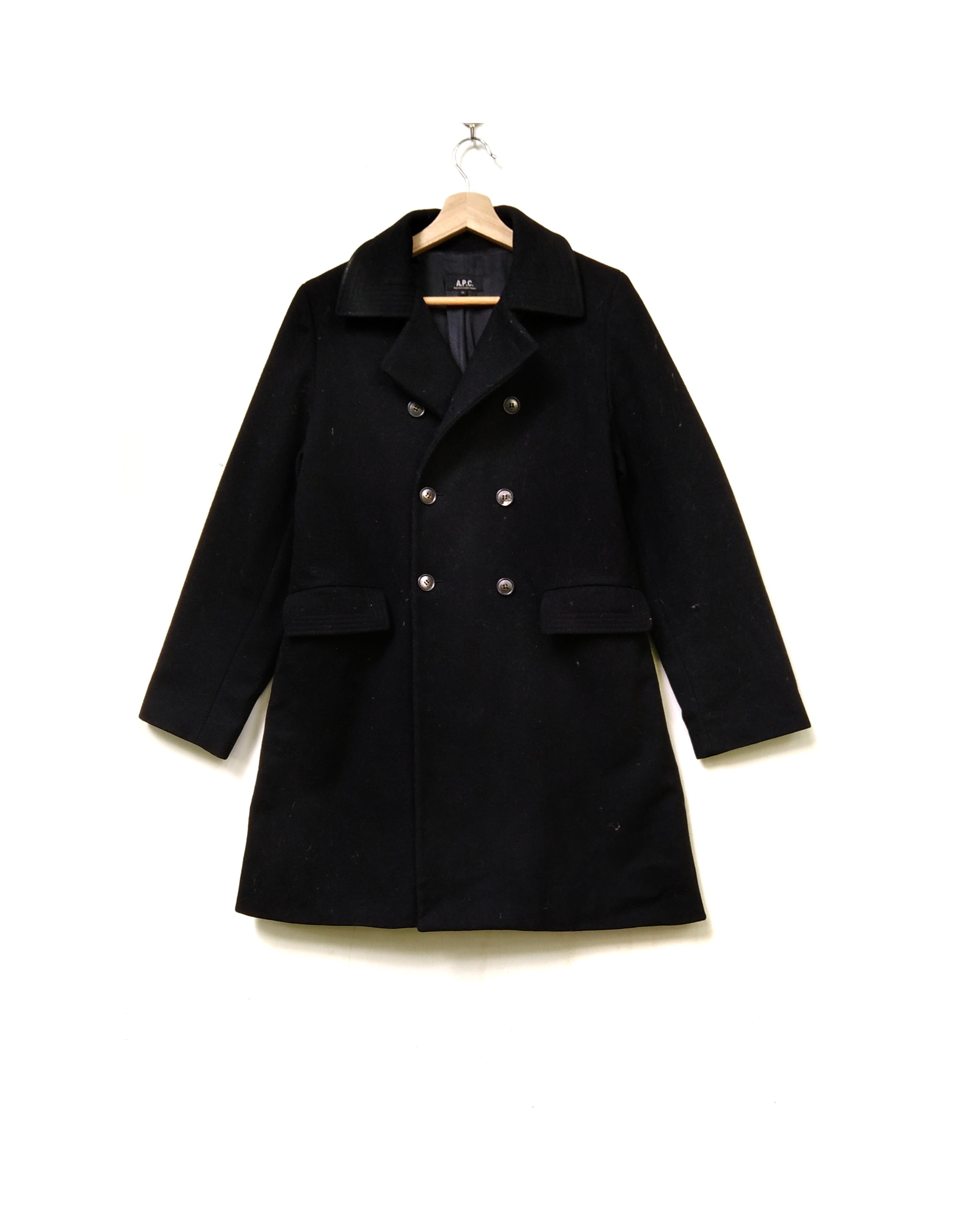 Vintage A.P.C Made in France Laine Wool Trench Jacket - 1