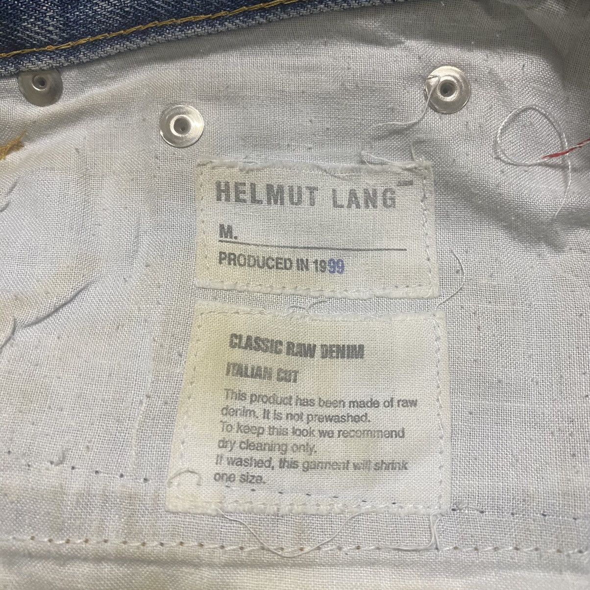 1999 Helmut Lang Classic Raw Italian Cut Jeans - 22