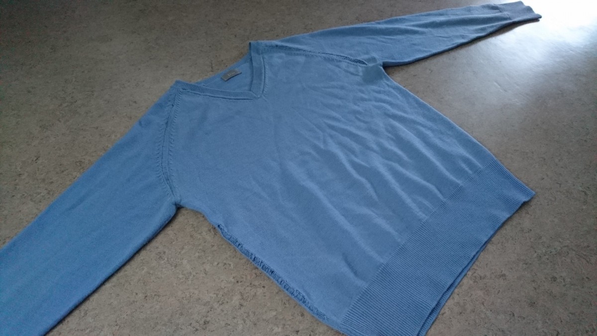 Rare Hedi Slimane Distressed Light Blue Sweater EU46 - 5