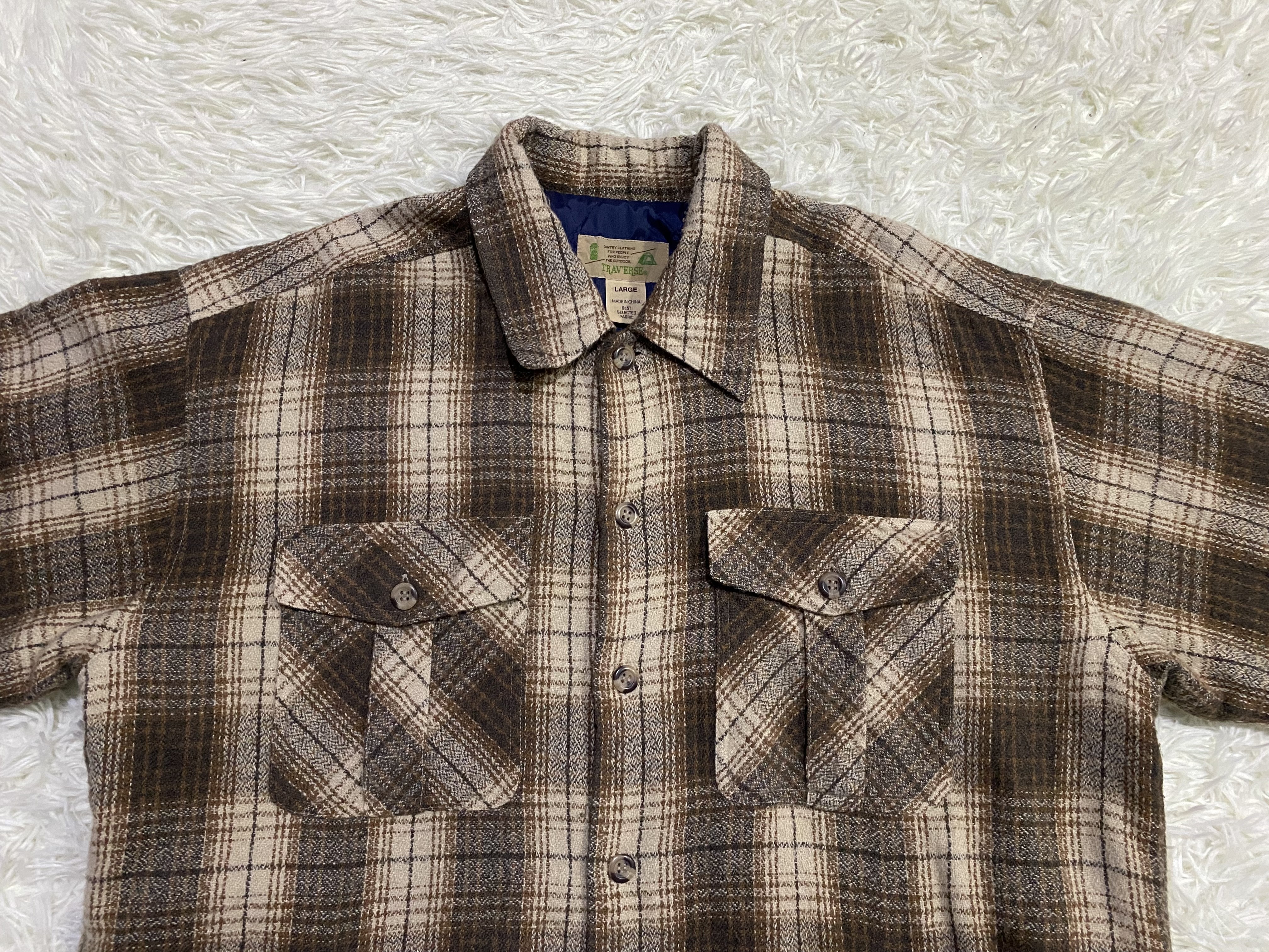 Flannel - Trav'ers AW-1 Checked Wool Blend Quilted Flannel - 2