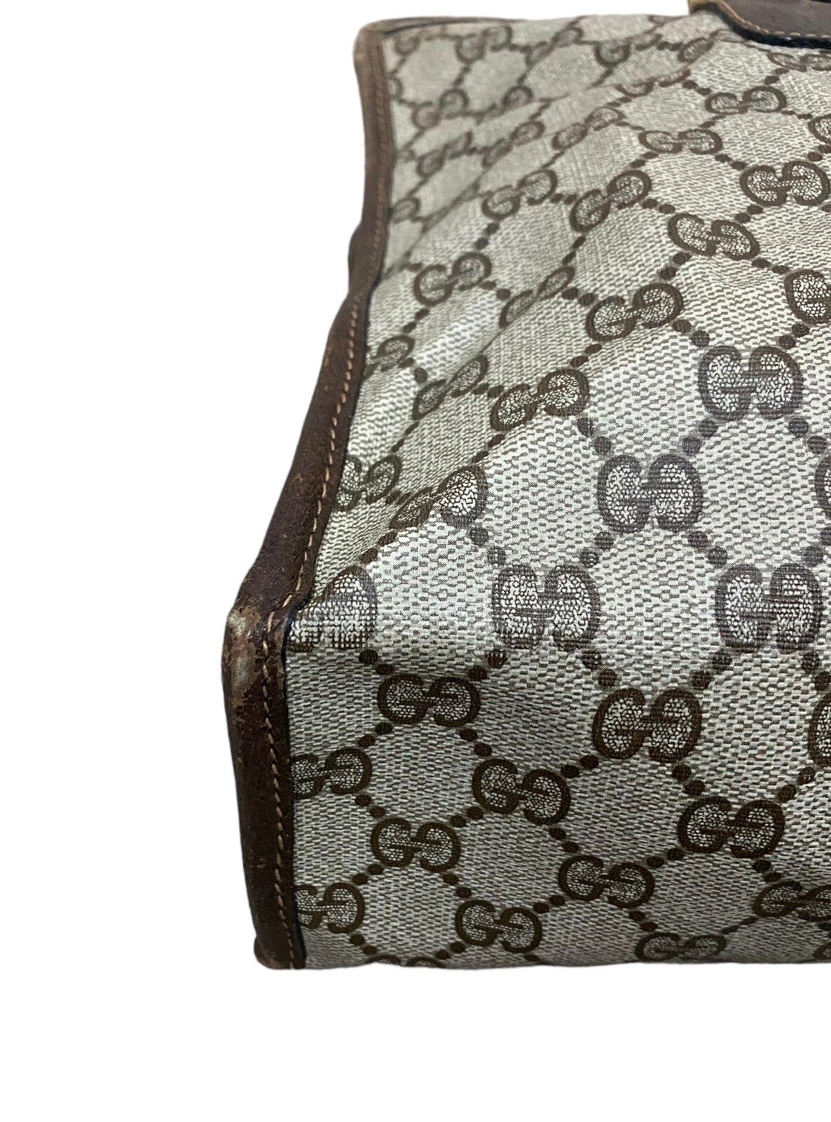 Vtg🔥Authentic Gucci GG Canvas Web Sherry Line Handbag - 15