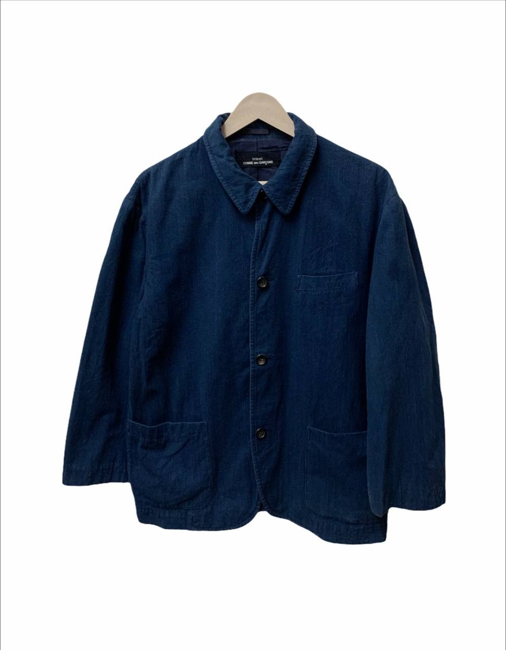 CDG Blue Indigo Dyed Classic Japanese Fabric Woven Jacket - 1