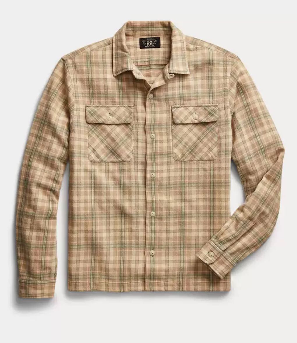 Plaid Twill Camp Shirt size M - 1