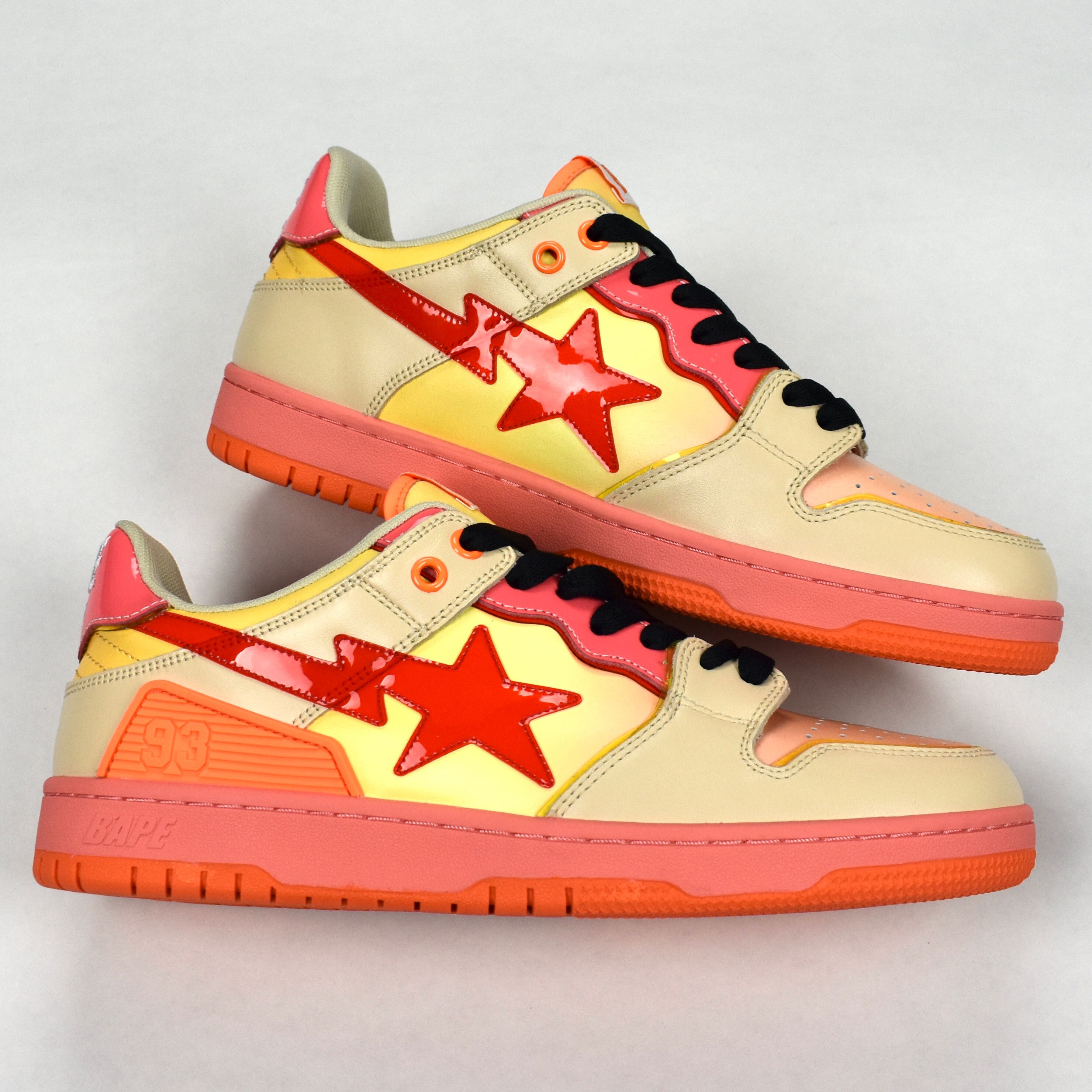 A Bathing Ape Bape Sk8 Sta Dunk Sneakers Pink Orange DS - 3