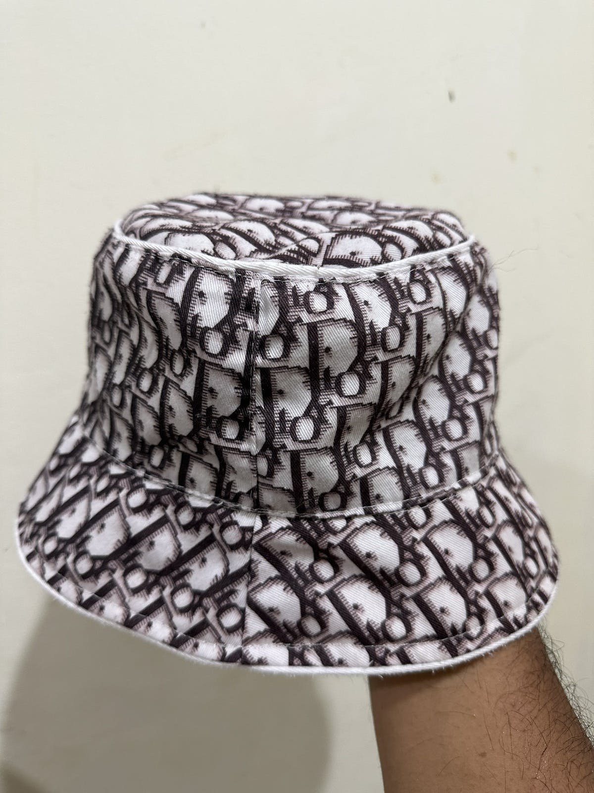 VINTAGE CHRISTIAN DIOR REVERSIBLE MONOGRAM BUCKET HAT