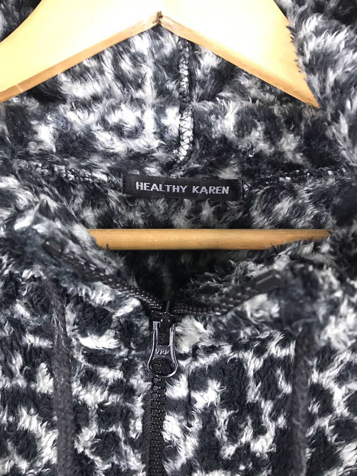 Japanese Brand - Healthy Karen Leopard faux fur hoodie - GH1119 - 4