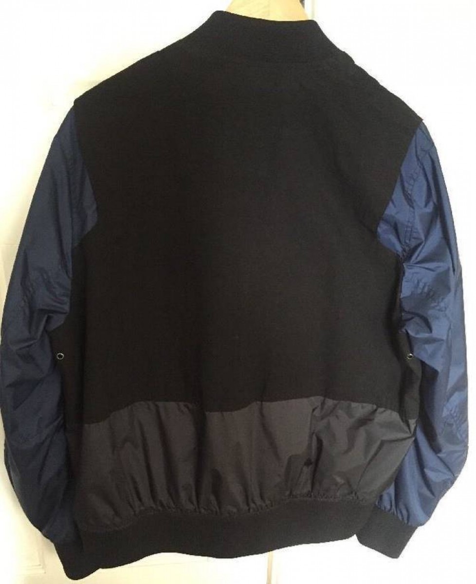 Tim Coppens - RARE Panelled Blue Sleeve Black Bomber Jacket - 6
