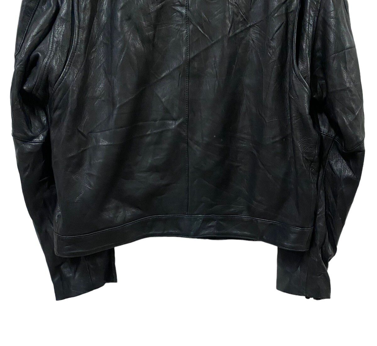 Vtg🌑Donna Karan New York Double Collar Leather Jacket - 14