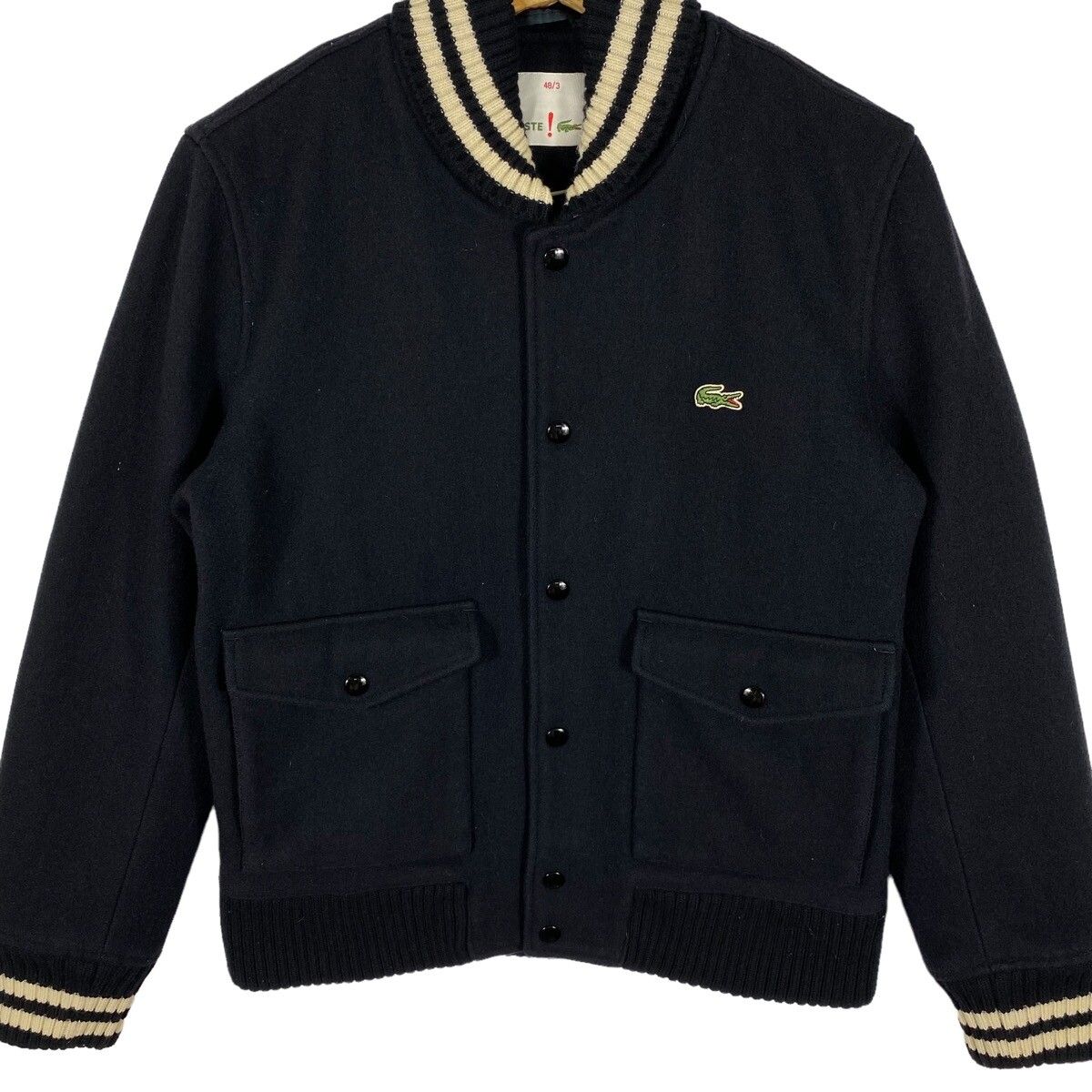 Vintage Lacoste Varsity Bomber Wool Jacket Size 48/3 (M) - 4