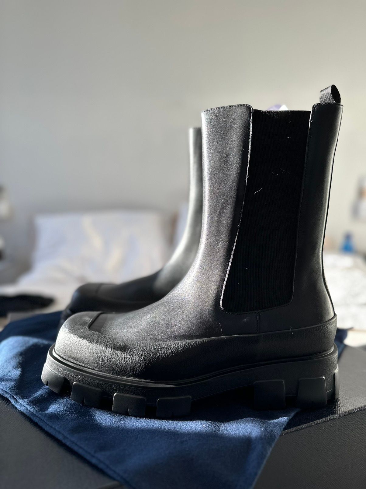 Prada Leather Chelsea Boots - 3