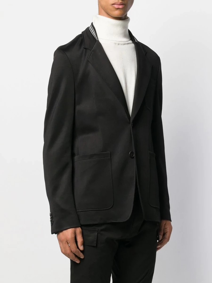 $1200 New AW19 Logo Webbing Blazer Jacket Black - 2