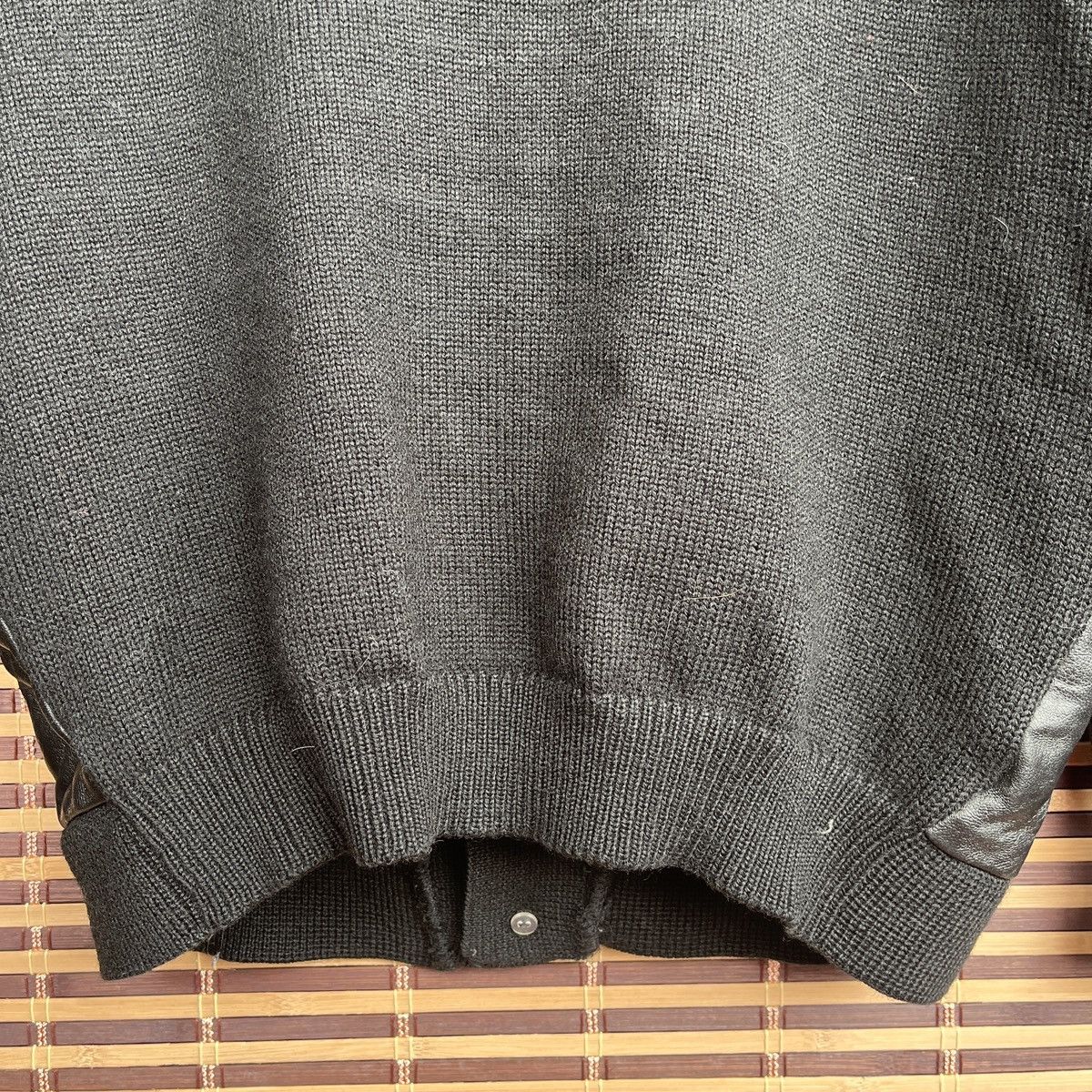 Vintage - Knitwear Leather Sweater Jacket Japan - 14