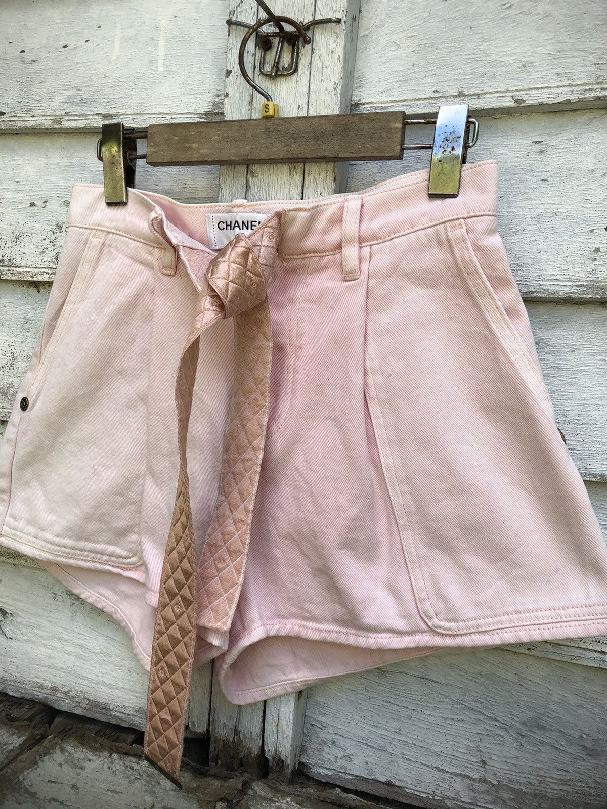 Chanel Belted Distressed Short Denim Pant - 4