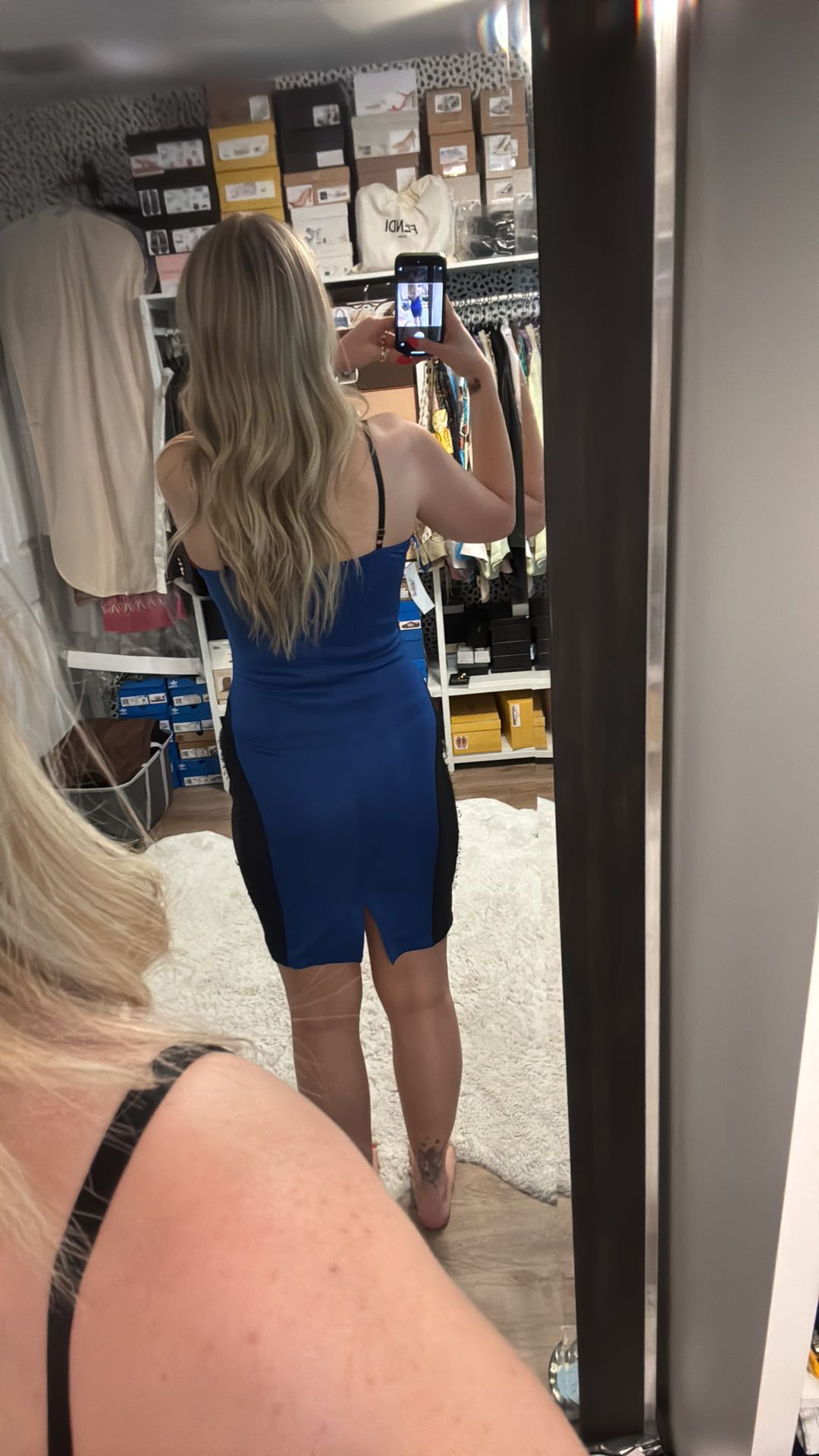 Blaque Label Bright Blue Eyelash Lace Trim Corset Bodycon Dress - 10