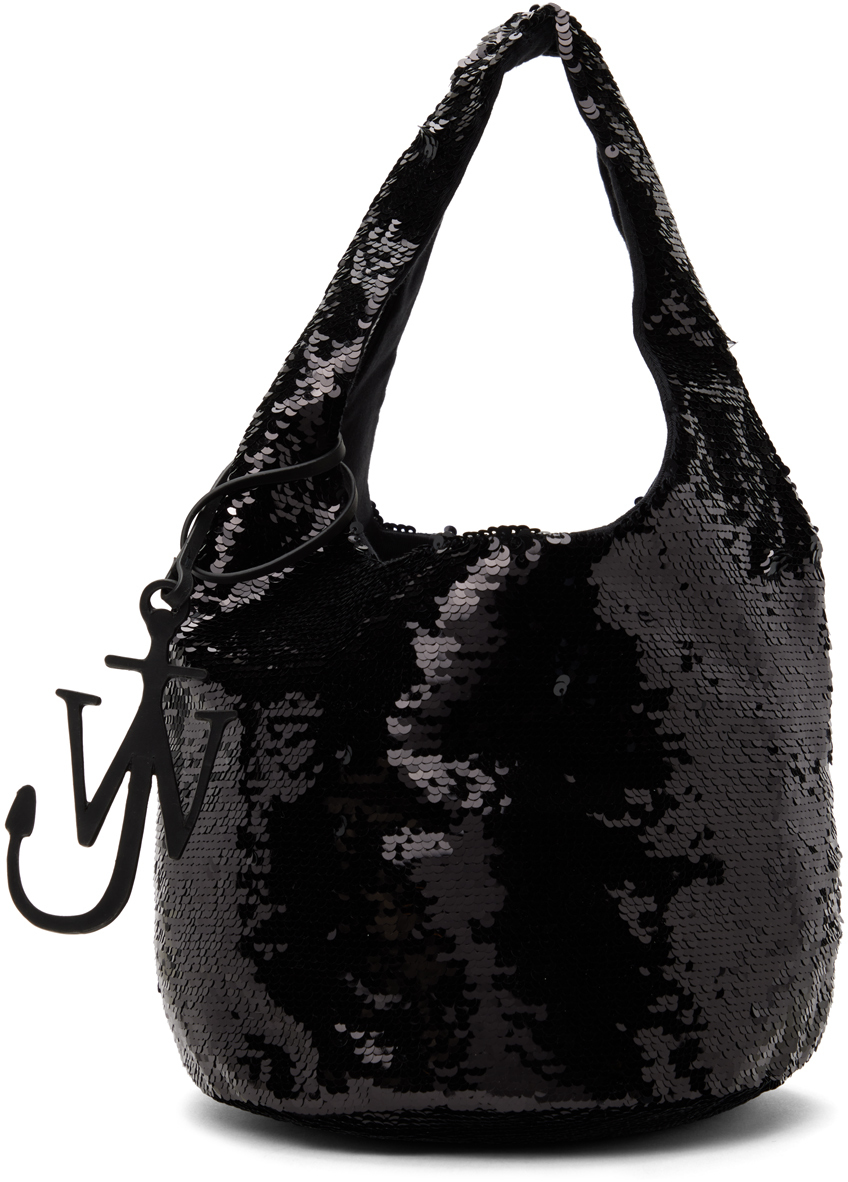 Black Sequin Mini Shopper Tote - 1