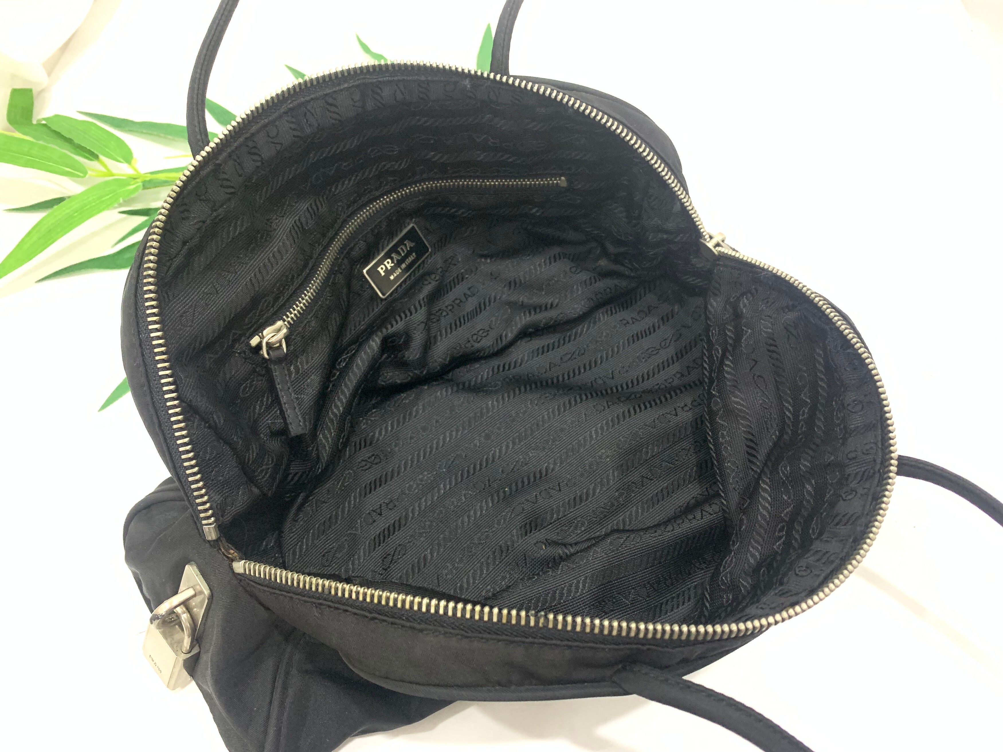 Black Authentic Prada Nylon Handbag - 8