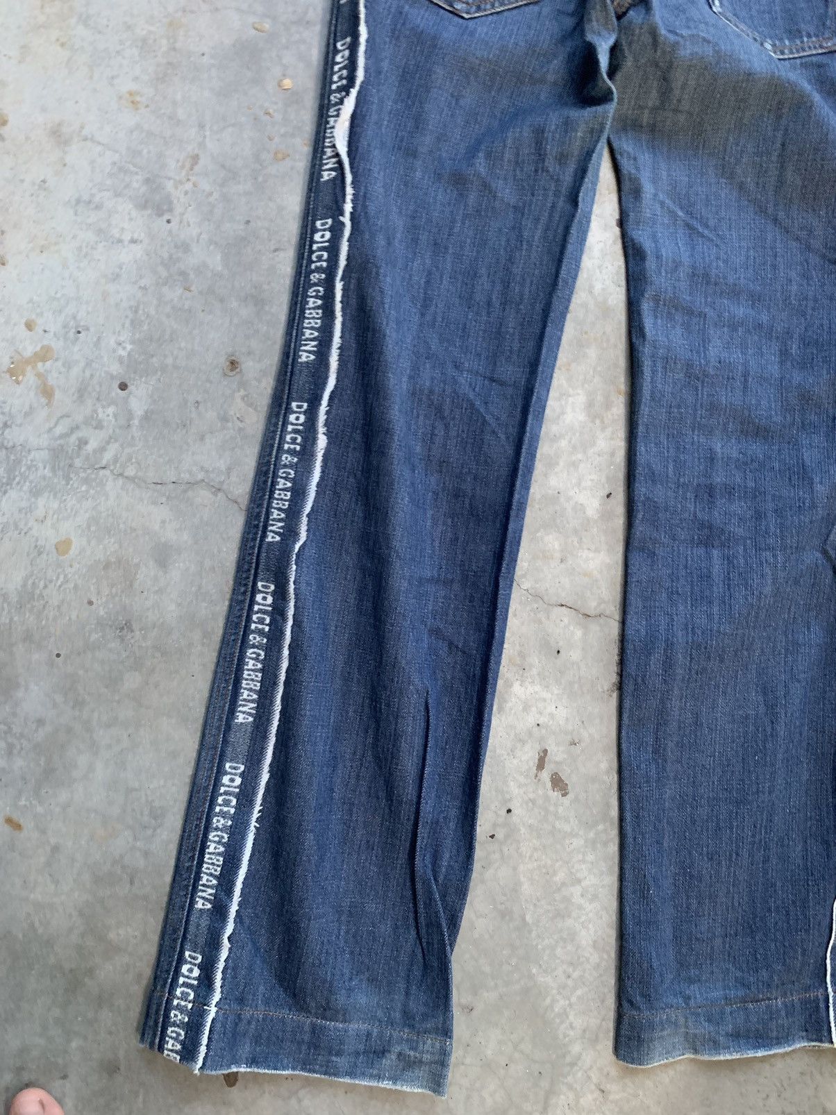 🔥VERY RARE🔥 Dolce gabbana Spellout Side Tape Jeans Denim - 5