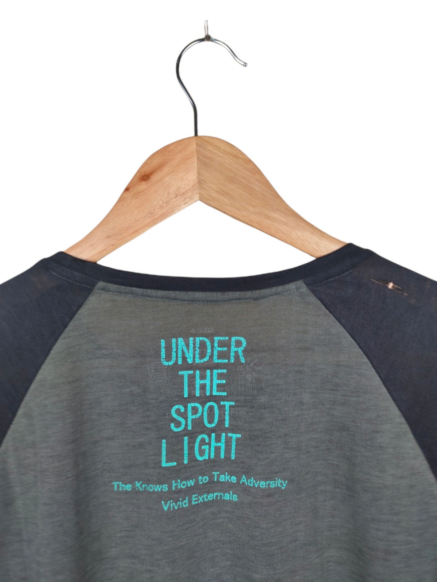 Japanese Brand - Timely Warning Under the Spot Light Reglan Three Quarter Shirt - 4