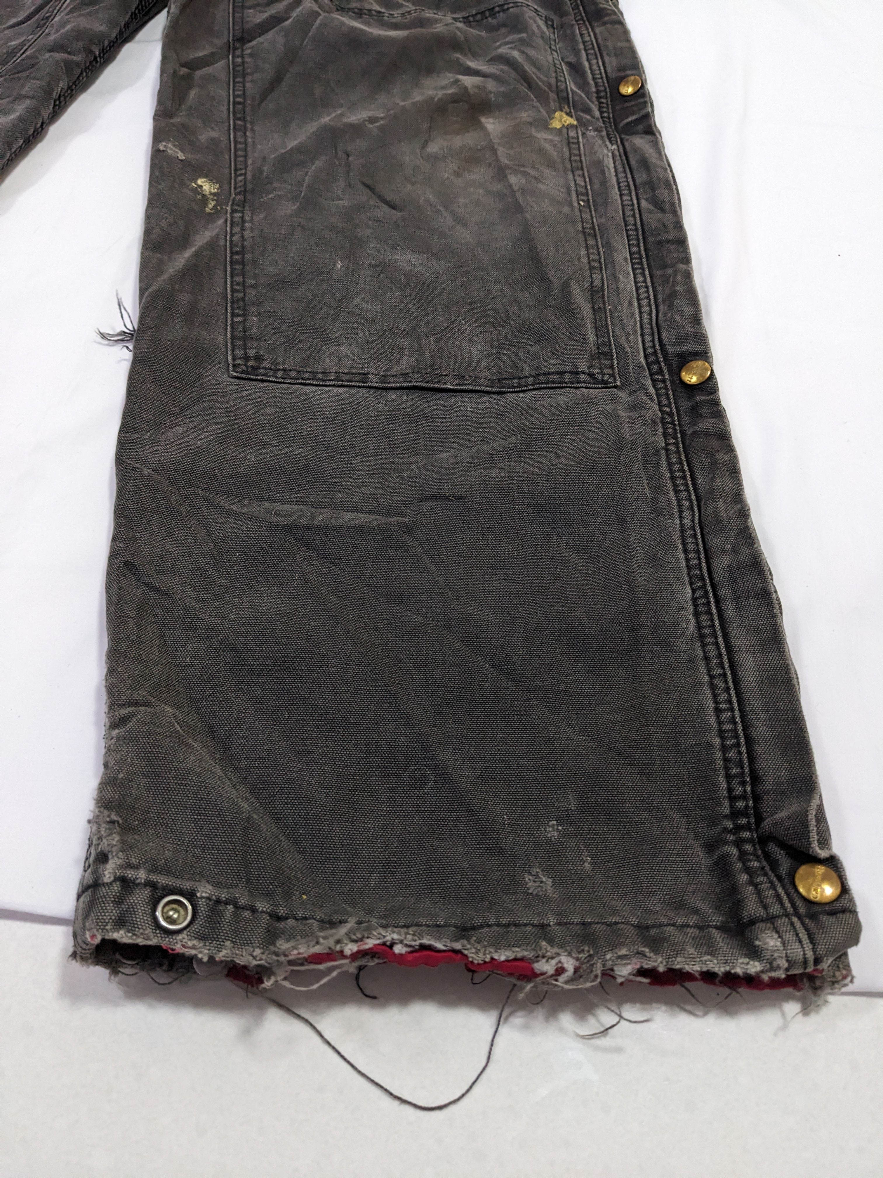 Vintage Carhartt Distressed Overall Bibs Faded Black 46x34 - 13