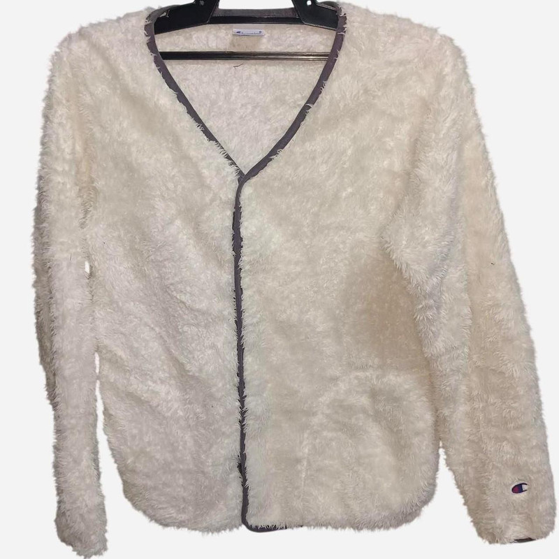 Champion Women's White and Cream Sweatshirt - 1