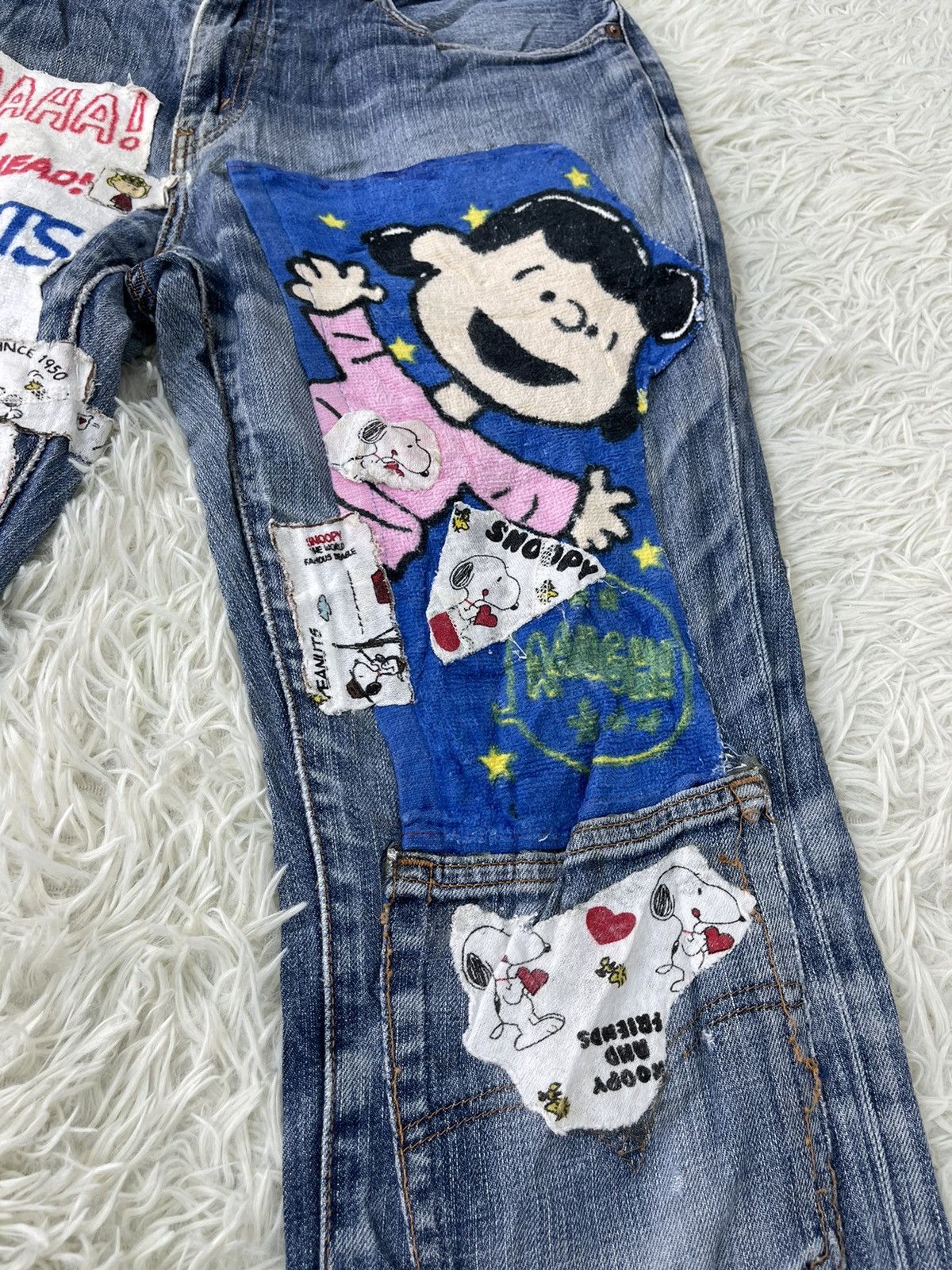 ❌DELETE SOON🔥Vtg Levis Crazy Patchworks Custom Jeans Baggy - 7