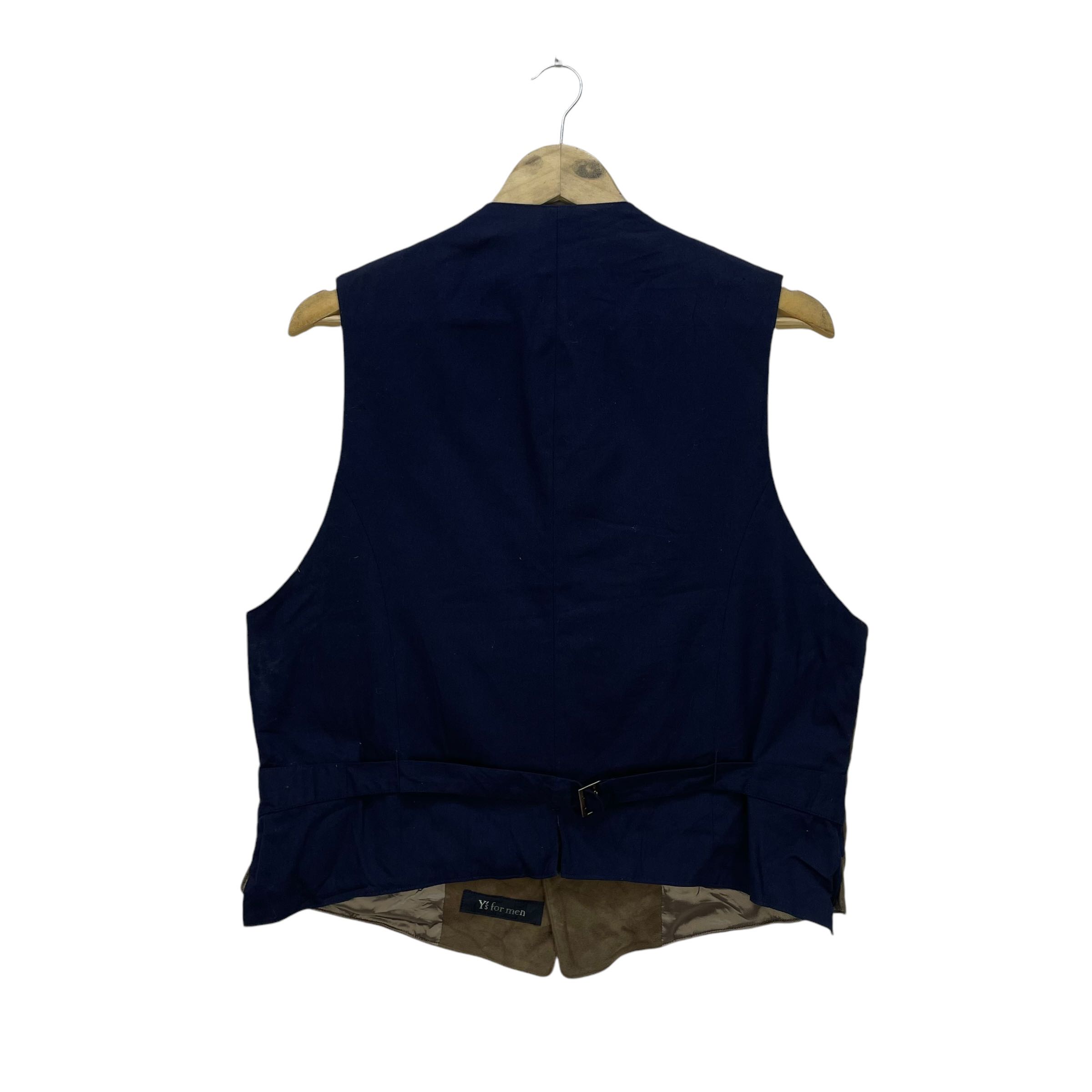 Yohji Yamamoto Double Collar Ys For Men Buckle Waist Vest Jacket  - 3