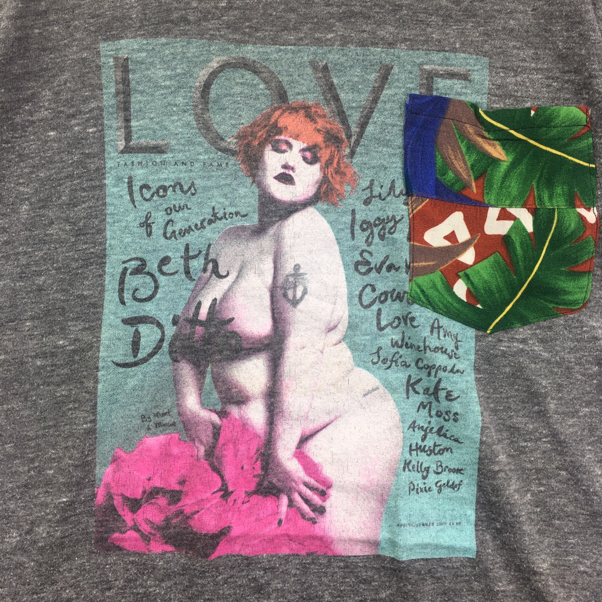 Marc Jacobs - Vtg MARC JACOBS LOVE Beth Ditto Curvy Nude Tee Shirt Rock