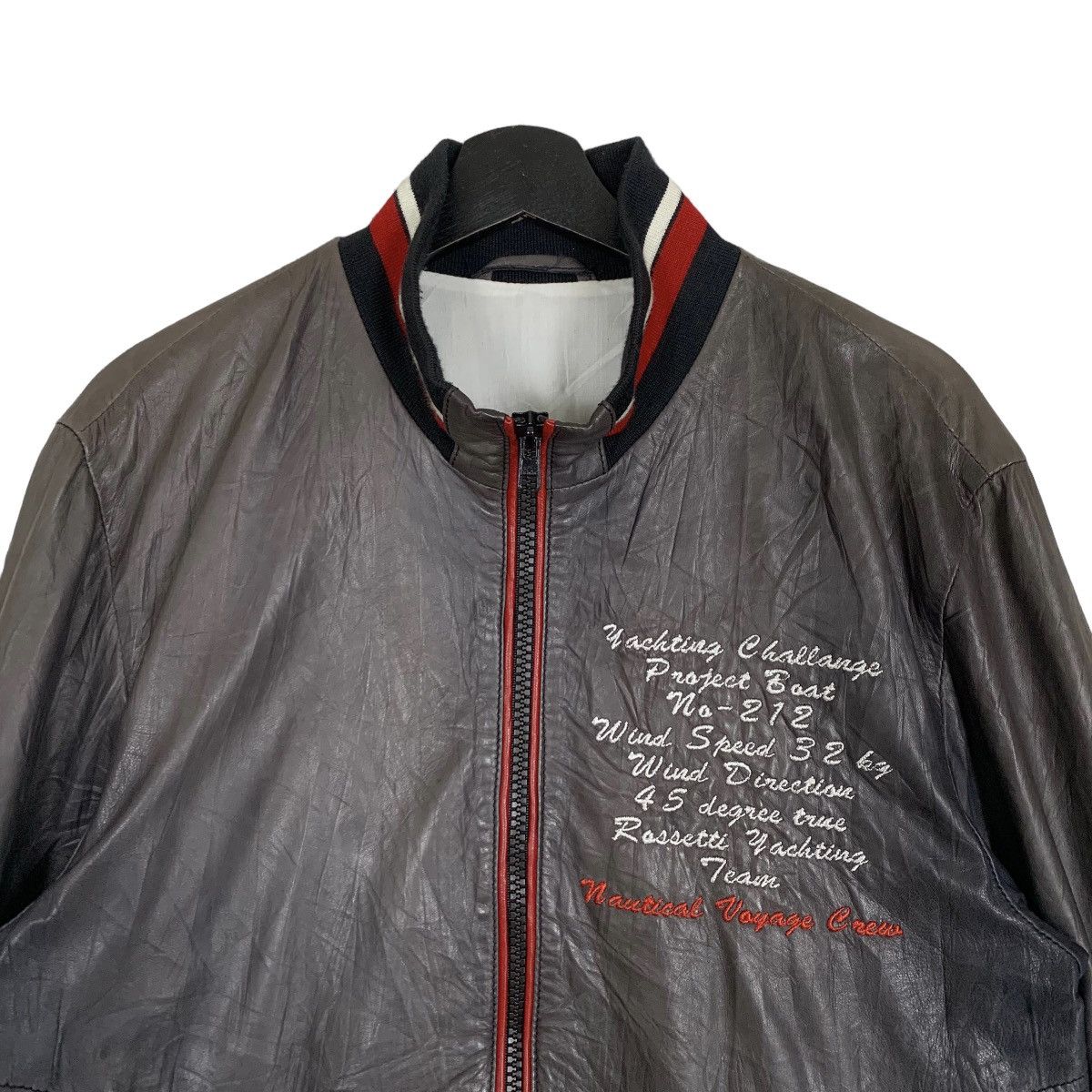 Italian Designers - Vintage Franco Rossetti Racing Genuine Leather Jacket Size S - 2