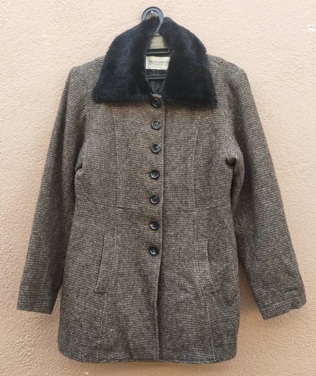 Cashmere & Wool - Shelter Wool Fur Collar Jacket - 1