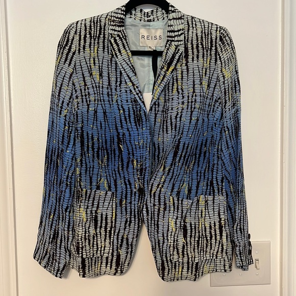 Reiss Silk Printed Blazer Jacket - 2