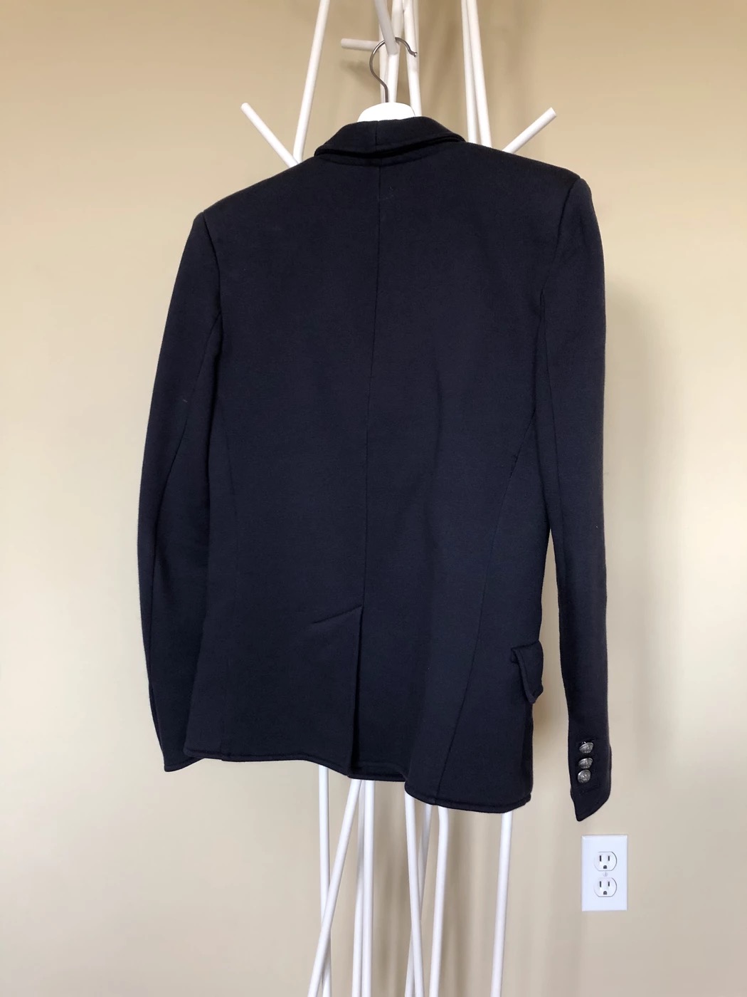 Navy Jersey Double Breasted Blazer - 4