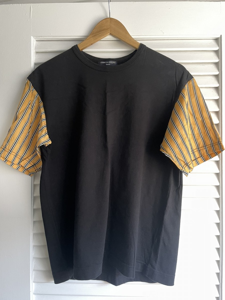CDG Black Shirt Silk Sleeves Small - 1