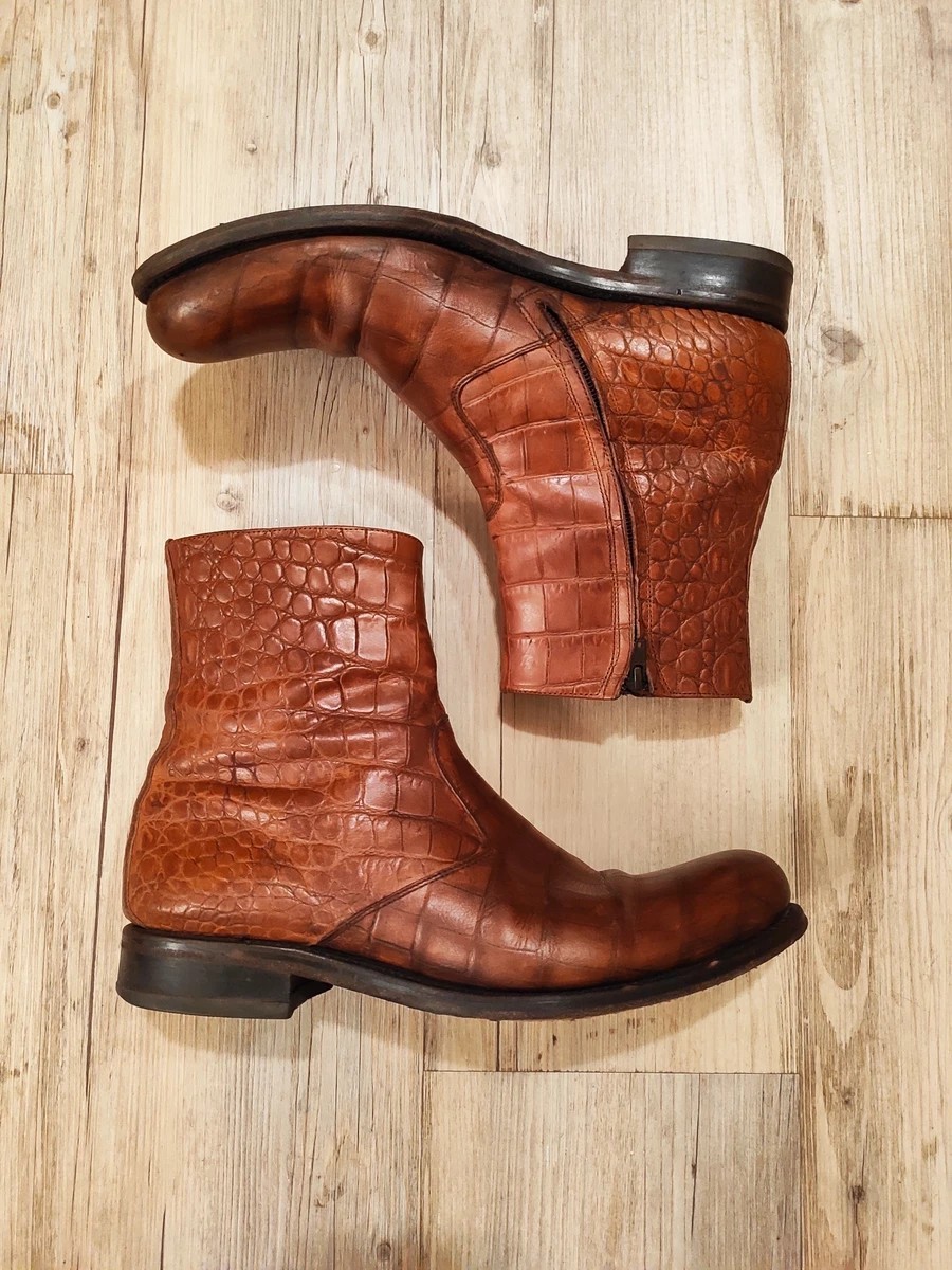 Jean Baptiste Rautureau - Croco brown sidezips.Like Saint Laurent or isaac Sellam - 4