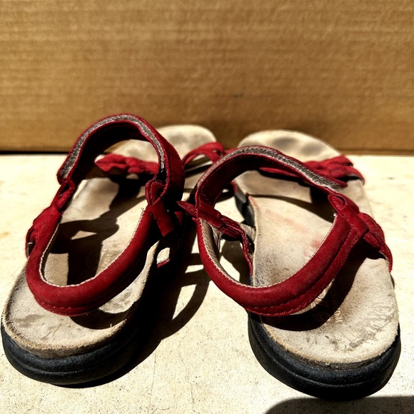 Teva Ventura Cork Sandals 6389 Strap Leather Flat Slip On Waterproof Red Size 10 - 4