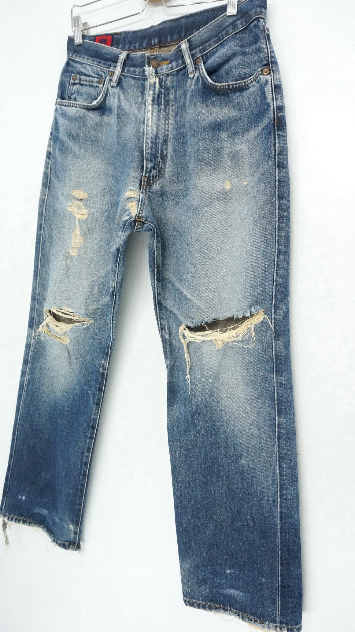 🔥EDWIN 503 Vintage 90s Thrashed Distressed Wornout Jeans - 9