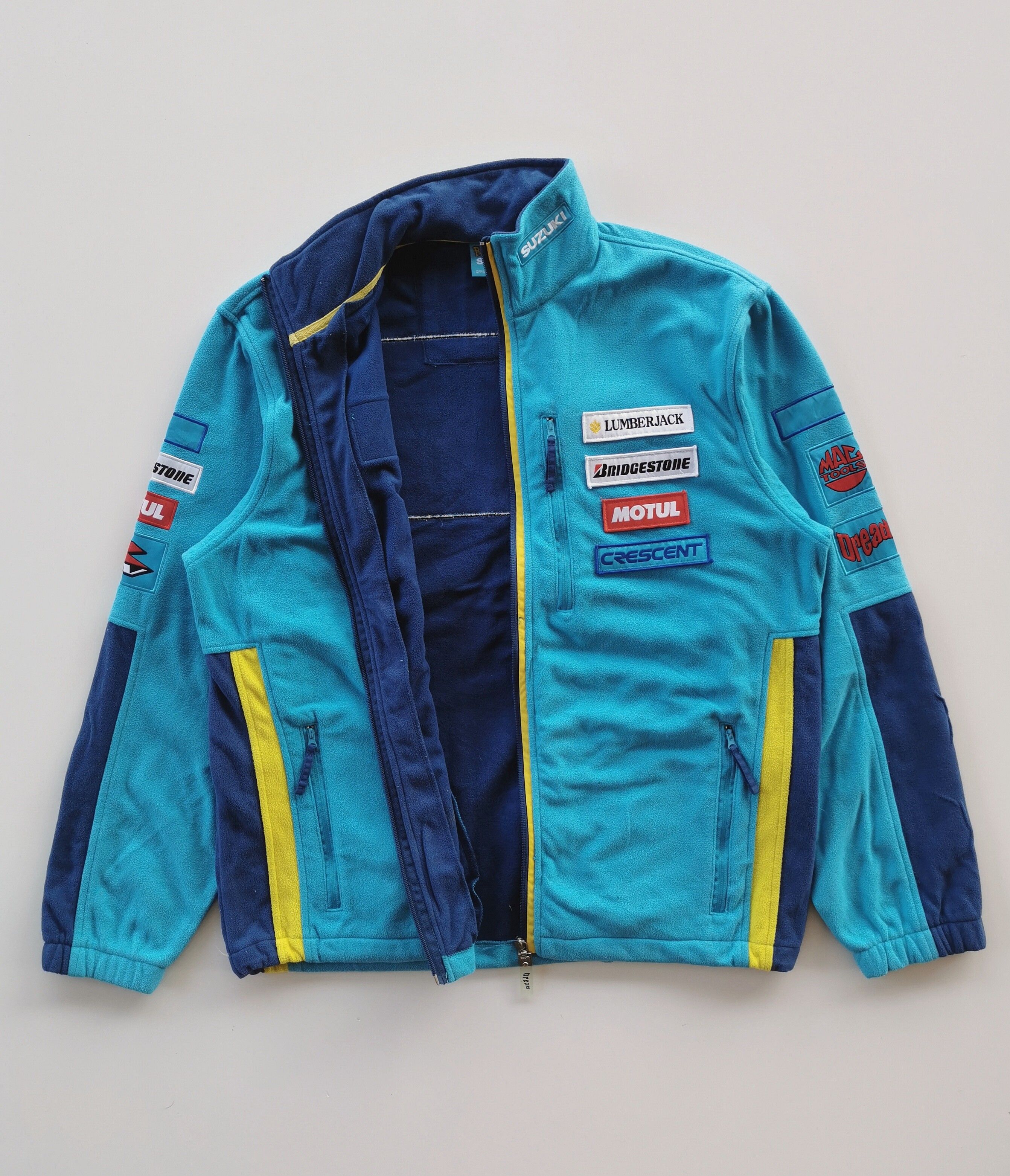 Vintage Suzuki Rizla Racing Fleece Jacket Motul Bridgestone - 1