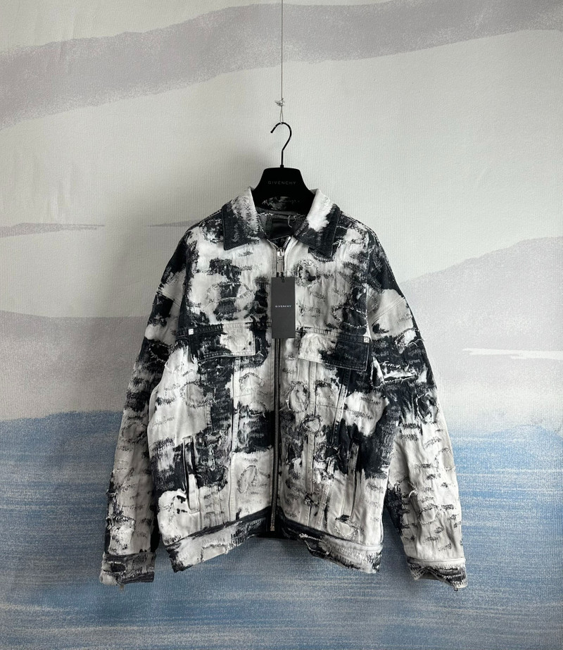 Givenchy Distressed Zip-Up Denim Jacket - 1