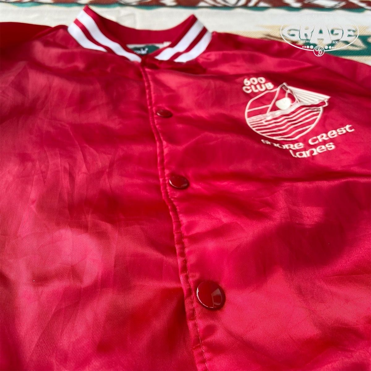 Vintage - DUNBROOKE 600 club Shore Crest Lanes Satin Varsity Jacket - 4