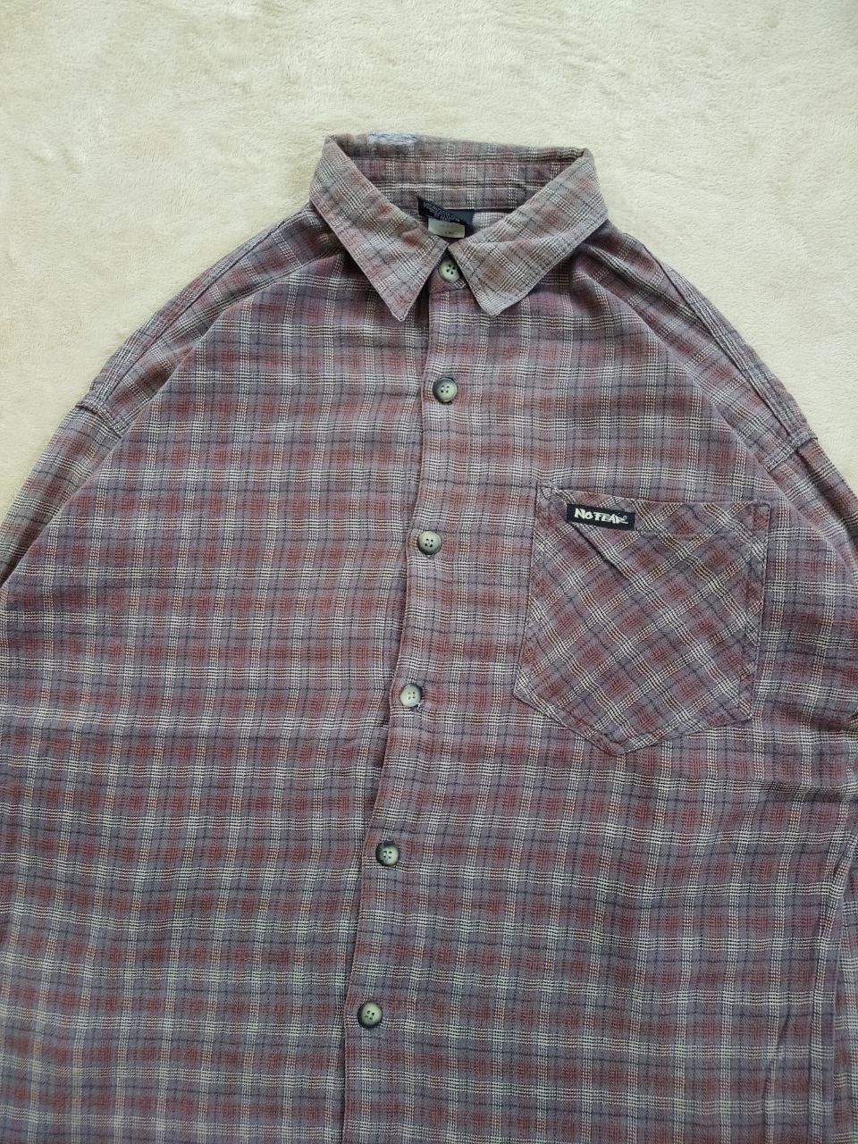 Vintage 90s No Fear Made in USA Old Skool Plaid Shirt - 4