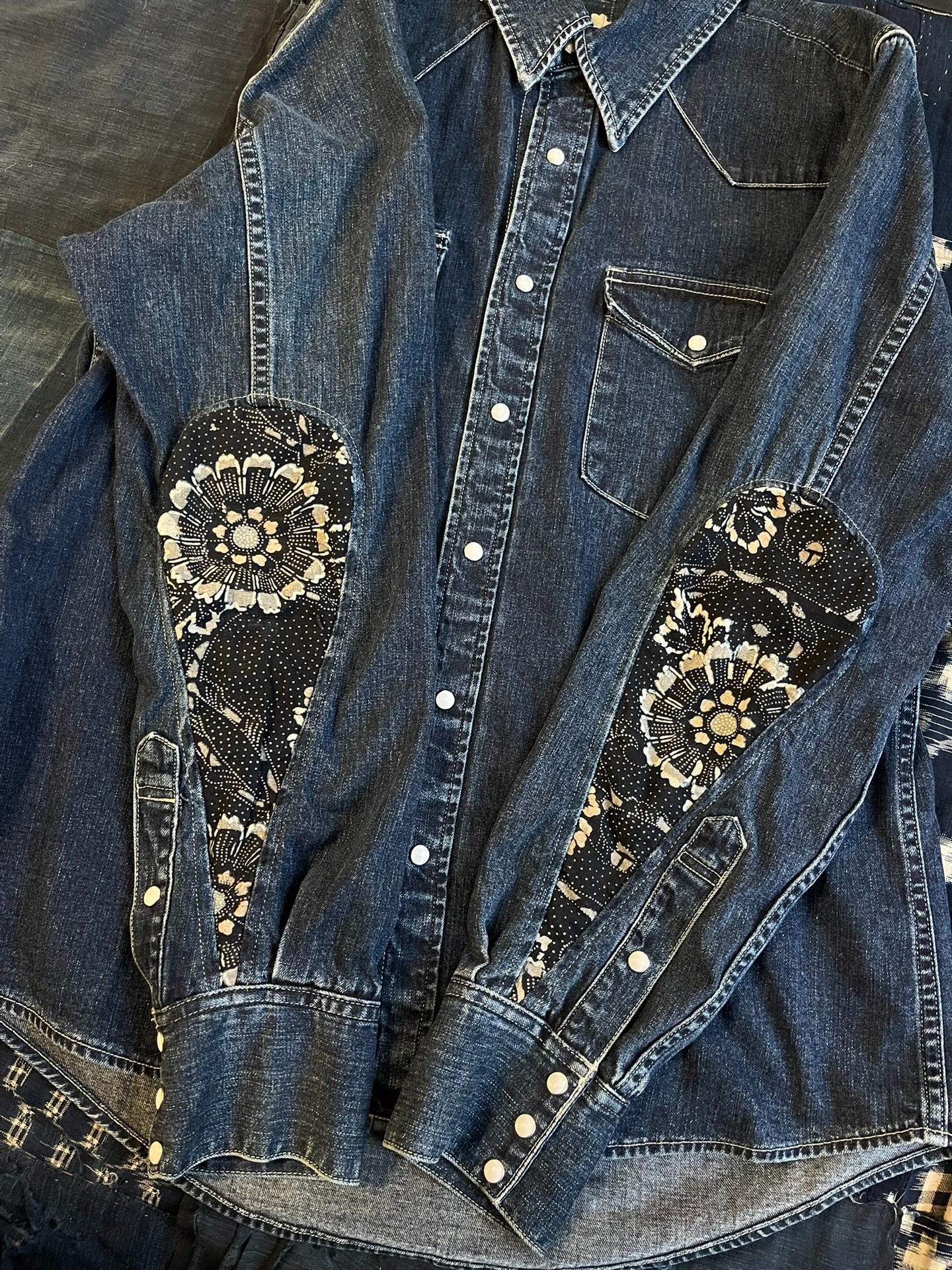 VISVIM 23SS ALBACORE SHIRT DMGD Ancient cloth water drop denim shirt - 6