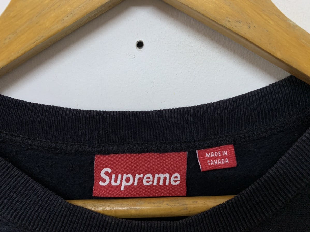 Vintage Supreme Box Logo Crewneck Black On Black Sweatshirt - 11