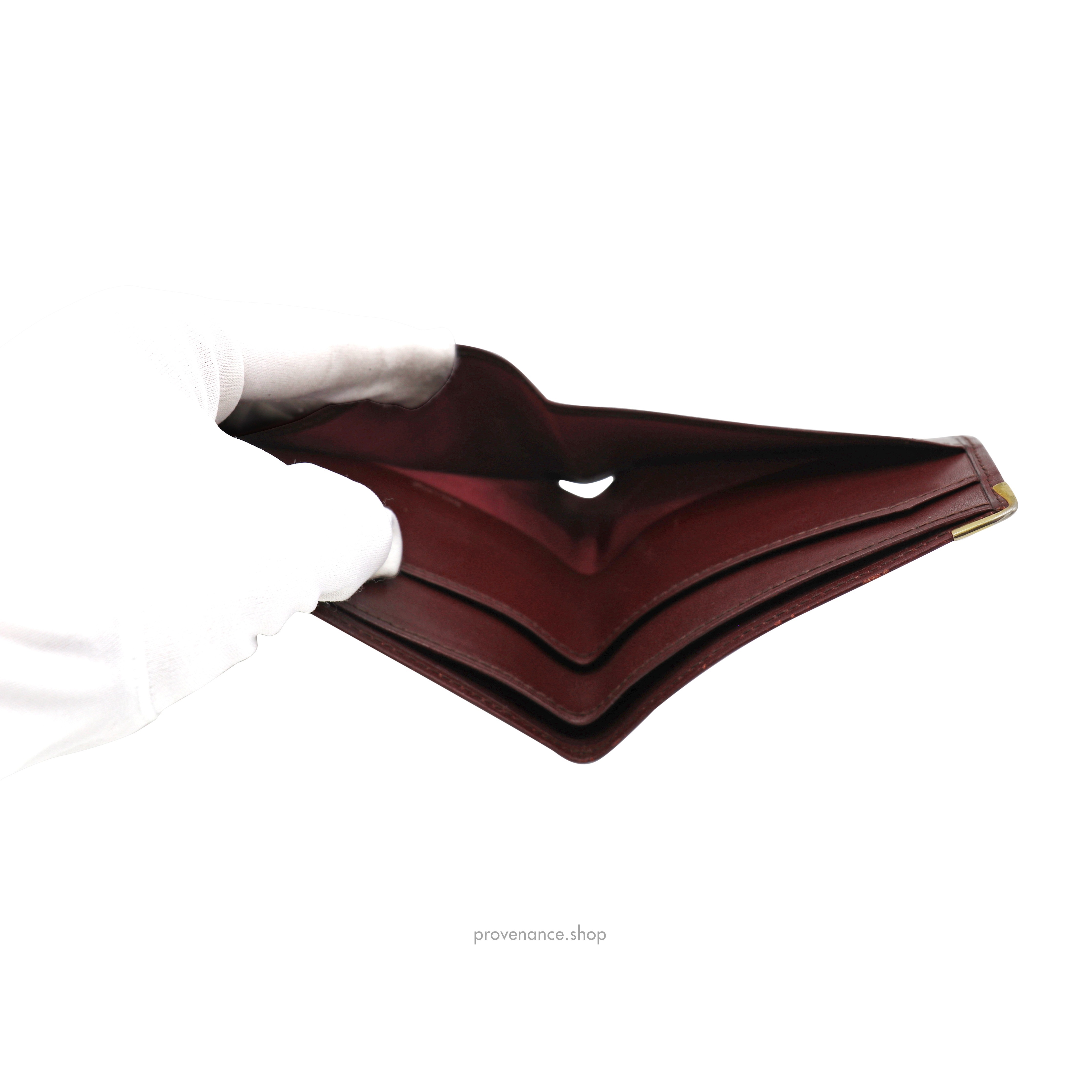Cartier Bifold Wallet - Burgundy Calfskin Leather - 7