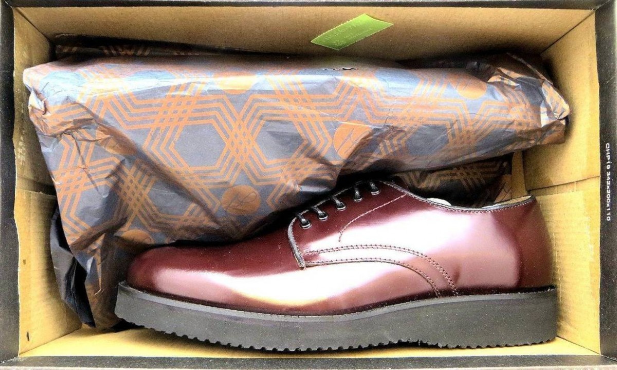 H By Hudson - Rare Burgundy Plattform Creeper Derby Dress Leather Shoes - 1