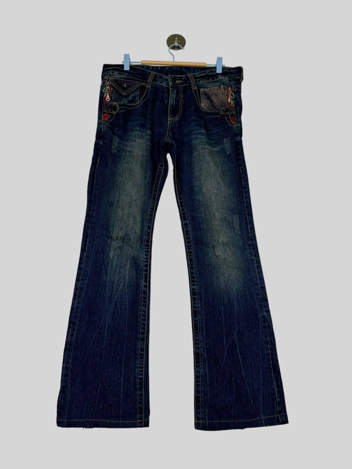 If Six Was Nine - Flare Zipper Pocket SEMANTIC DESIGN Boot Cut Denim - 2